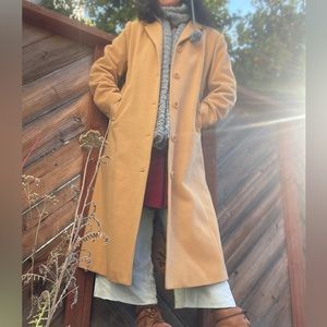 LL Bean wool blend pea coat camel